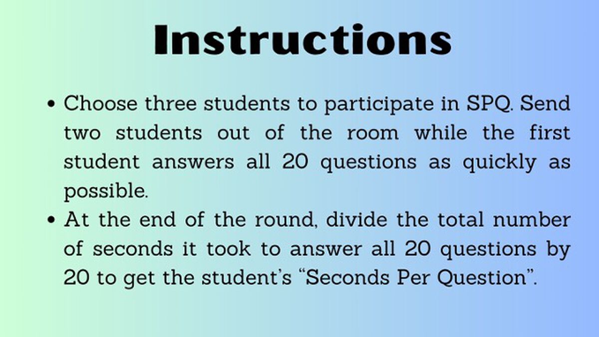 SPQ: Seconds Per Question image number null